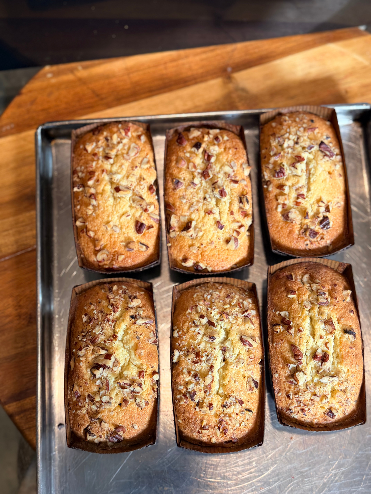 Churro Dulce de Leche Mini Pound Cakes, Box of 4,  Topped with Pecan & Cinnamon Sugar