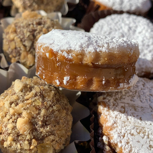 Trio Assortment Gift Box (Classic Alfajor, Pecan Alfajor and Praline Peanut Butter Truffle)