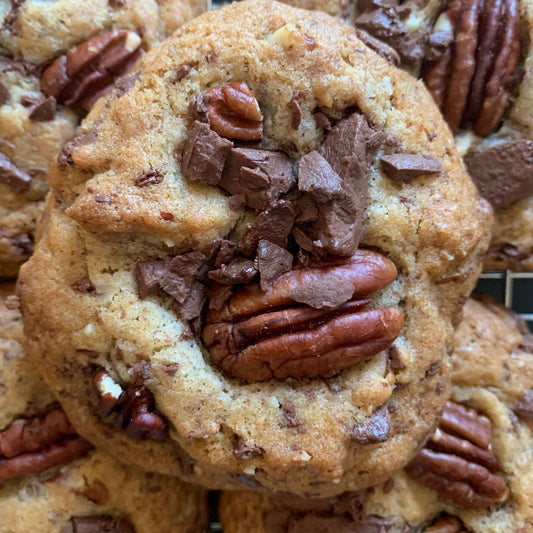 Sweet Bourbon Pecan Chocolate Chunk Cookies